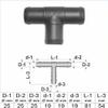 T Hose Connector, Selectable from 3 to 32 mm, Reducing Type, PA GF30, T-Piece (5, 25 x 25 x 25 mm) view 2