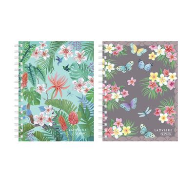 A5 Spiral Notebook, Ladylike Design, Assorted, 100 Graph Sheets, 1 Piece