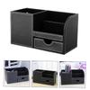 Multifunctional Desktop Pen Holder with Multiple Compartments, Black view 2