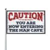 Dsoluuing Cool Poster Flag: Warning! You Are Now Entering the Man Cave, Home Decor for Men, Man Cave Bar (Size: 152 x 244 cm) view 1