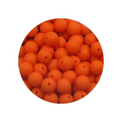 Silicone Beads, 50 Pieces, 9/12/15 mm, Orange, 12 mm