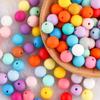 Silicone Beads, 50 Pieces, 9/12/15 mm, Orange, 12 mm view 3