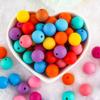 Silicone Beads, 50 Pieces, 9/12/15 mm, Orange, 12 mm view 4