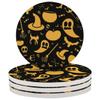 Halloween Icon Coasters for Drinks, Absorbent Ceramic, 4-Piece Set with Cork Base view 1