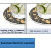 Halloween Icon Coasters for Drinks, Absorbent Ceramic, 4-Piece Set with Cork Base view 3