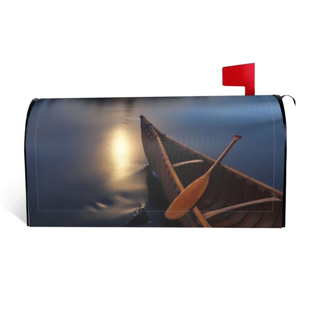 Moonlit Canoe Allagash River Printed Mailbox Cover, 21 x 18 in