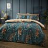 Catherine Lansfield Reversible Duvet Cover Set with Pillowcases for King-Size Beds, Tropical Tiger Leaves, Green view 1