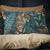 Catherine Lansfield Reversible Duvet Cover Set with Pillowcases for King-Size Beds, Tropical Tiger Leaves, Green view 3