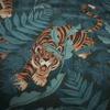 Catherine Lansfield Reversible Duvet Cover Set with Pillowcases for King-Size Beds, Tropical Tiger Leaves, Green view 4