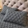 YUDEYU Quilted Fitted Sheet Mattress Protector, Dark Gray, 135 x 200 cm, 5–25 cm Height view 2