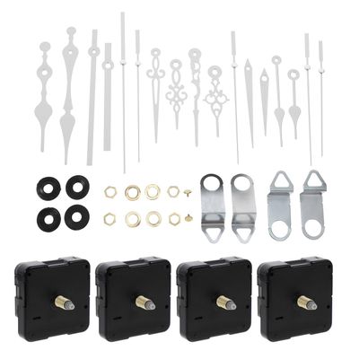 DOITOOL Silent Quartz Clock Movements with 16 Hands, Set of 4, White