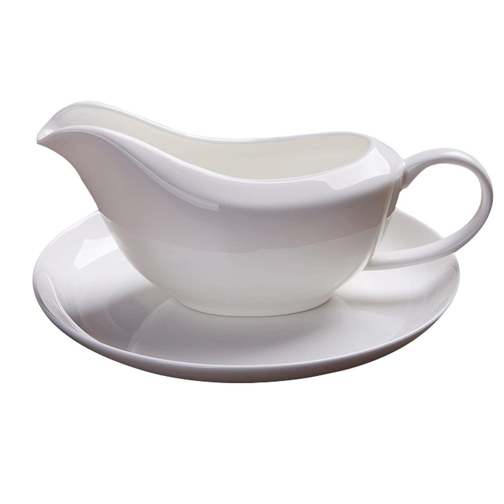 NZPOST Ceramic Sauce Boat with Stand, 1-Pack