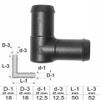 1, 2, 3, 5, or 10 pcs. 18 mm PA GF30 angled hose connectors (5) view 1