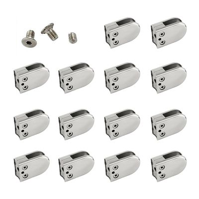 PDKJNID 14-Piece Stainless Steel 304 Glass Clamps for 8–12 mm Glass