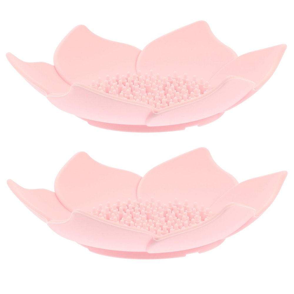 Zerodeko 2-Pack Silicone Lotus-Shaped Soap Dishes