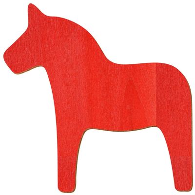 Red Wooden Dala Horse for Crafting and Decor