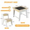 LIFEZEAL Kids Table and 2 Chairs Set with Double-Sided Drawing Board and Storage view 3