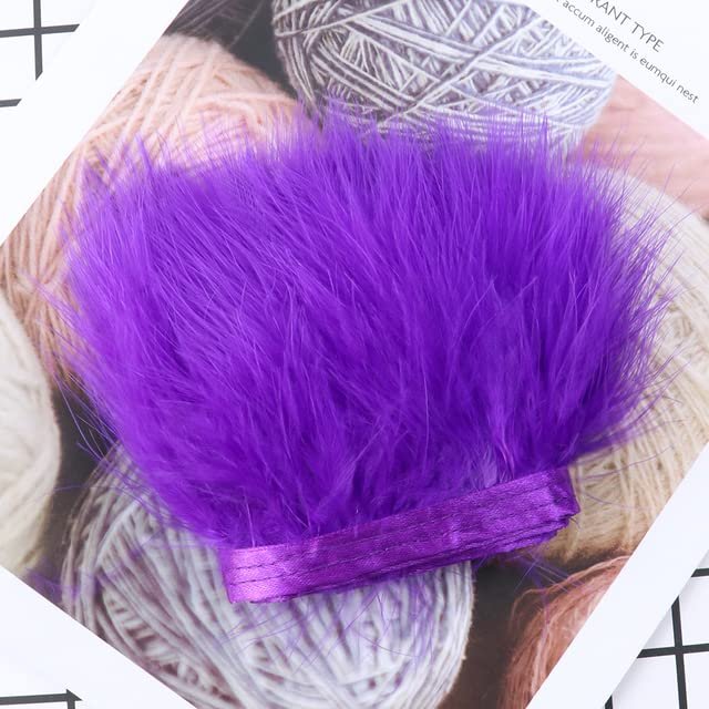 KUCOON 1-Meter Dyed Colorful Marabou Feather Trim, 8–10 cm, Plum
