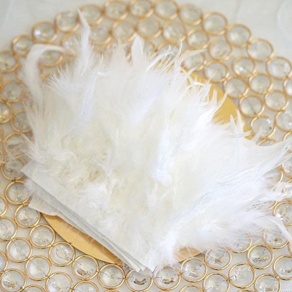 1 Yard Natural Turkey Feather Trim, 4–6 in. Wide