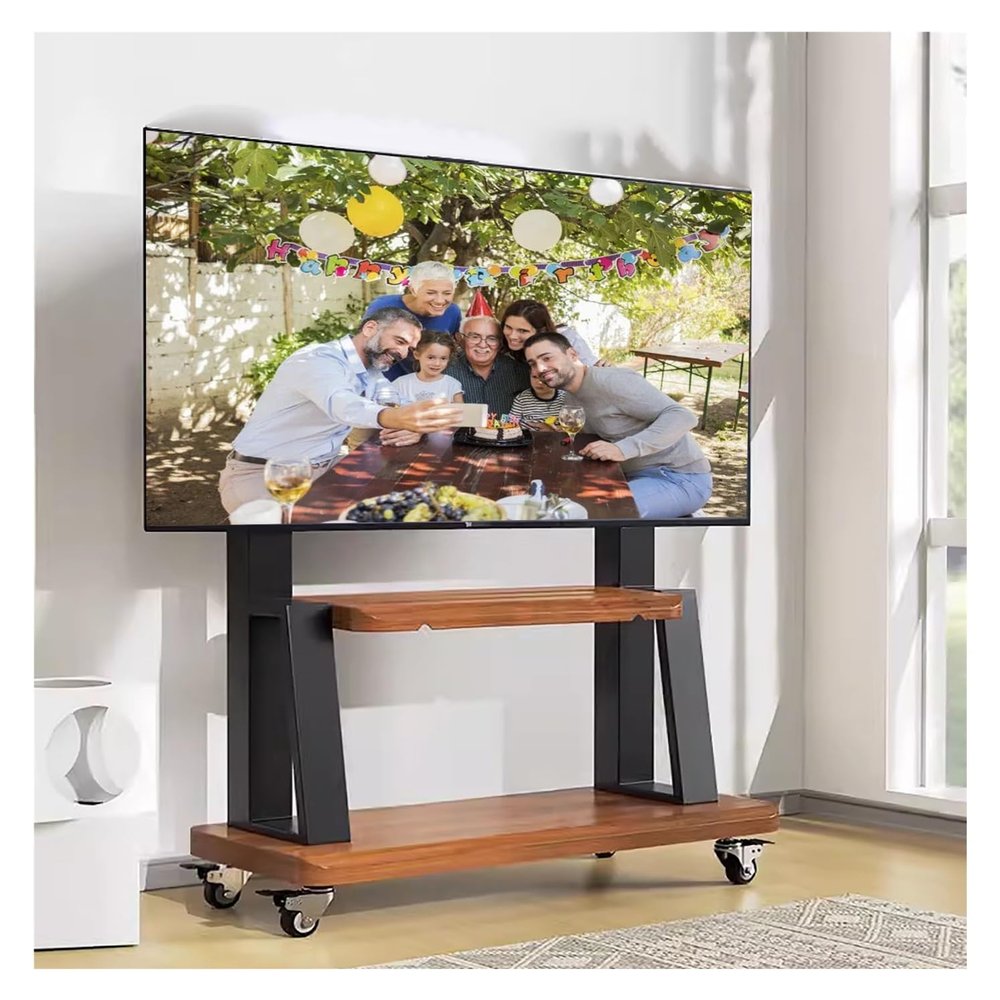 JYHHCYS Rolling TV Stand for 32–75-Inch TVs, Height-Adjustable, Style 2