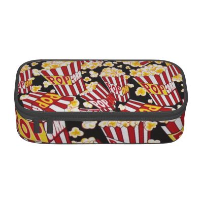 OHWODA Wolf-Print Large-Capacity Pencil Case, Popcorn Print, One Size