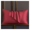 100% Silk Pillowcase, Genuine Silk, Hair and Skin Protection, Custom Sizes, Wine Red, 50 x 80 cm, 2-Pack view 1