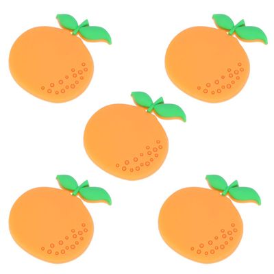 10 PVC Rubber Refrigerator Magnets, Fruit-Shaped Orange