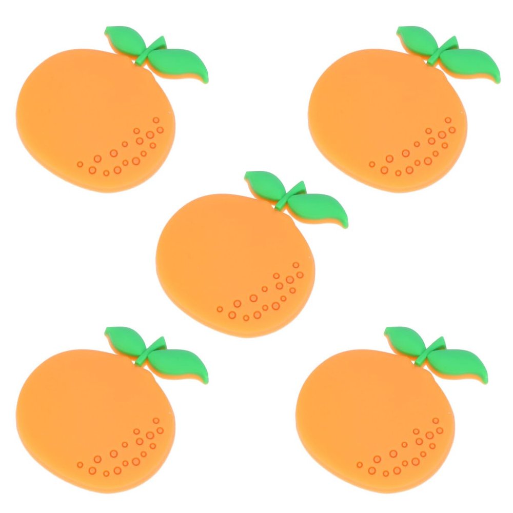 10 PVC Rubber Refrigerator Magnets, Fruit-Shaped Orange