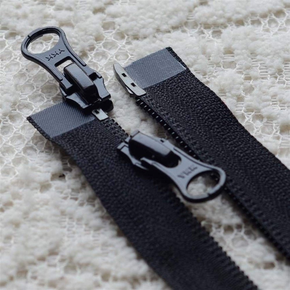 WUDOLI #5 Black Nylon Coil 2-Way Open-End Zipper, 95 cm