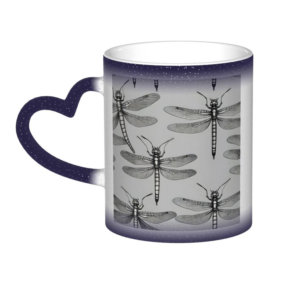 Dragonflies Gray Birthday Gift Mug for Men, Husband or Grandpa