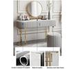 MZQMK Vanity Table Set with Mirror, Drawer, and Stool – Blue, 1.2 m view 2