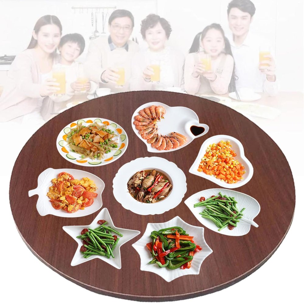 SAGIDAR Rotating Serving Tray, Solid Wood Lazy Susan, 360° Rotation, 16 mm Thick