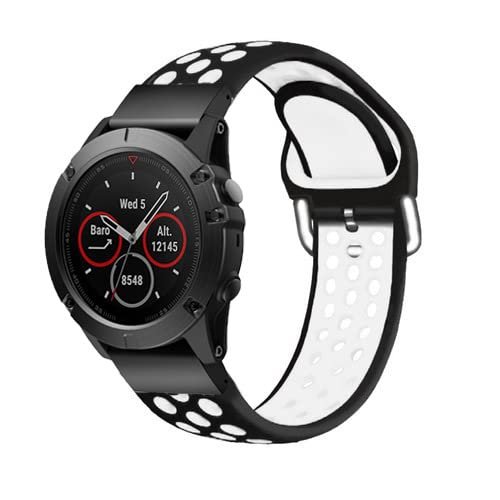 AMSOH 22 26mm Silicone Quick-Release Watch Band for Garmin Fenix 6/6X Pro, 5X/5 Plus, 3HR, Enduro 935 and Tactix Delta, Agate