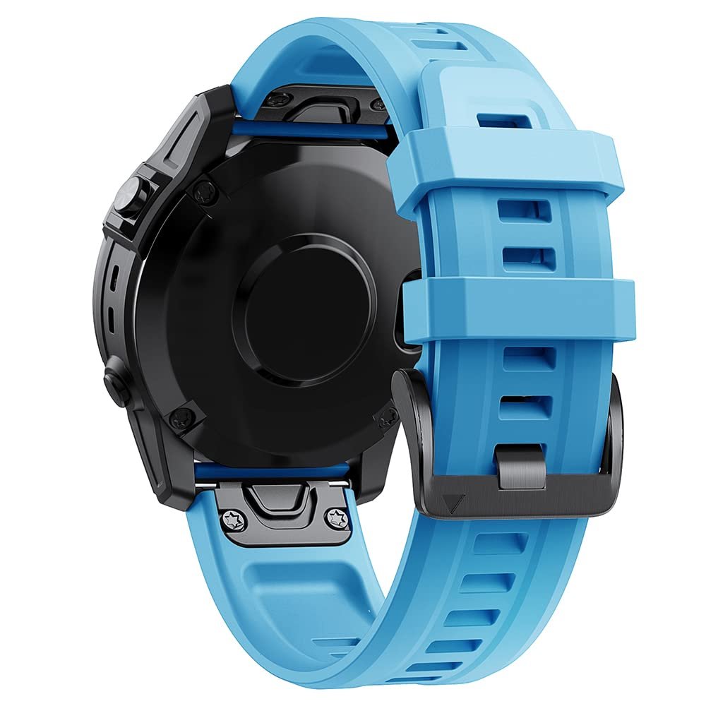 MGTCAR 22/26 mm Quick-Release Silicone Watch Band for Garmin Fenix 6X, 6 Pro, 5, 5X Plus, 3 HR, 7X, 7, Delta, Enduro, VERTIX 2, Tactix 7 Pro-Enduro, Agate