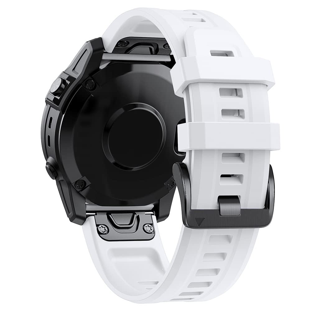 AMSOH 26/22 mm Silicone Quick-Release Watch Band for Garmin Fenix 7/7X, 6/6X Pro, 5/5X Plus, 3 HR, and Epix, Agate