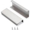 Satanga Edge Nickel Finger Pulls for Cabinets, Aluminum Flat Hidden Back-Mount Handles, 10-Pack, 3-3/4-Inch Hole Center view 1