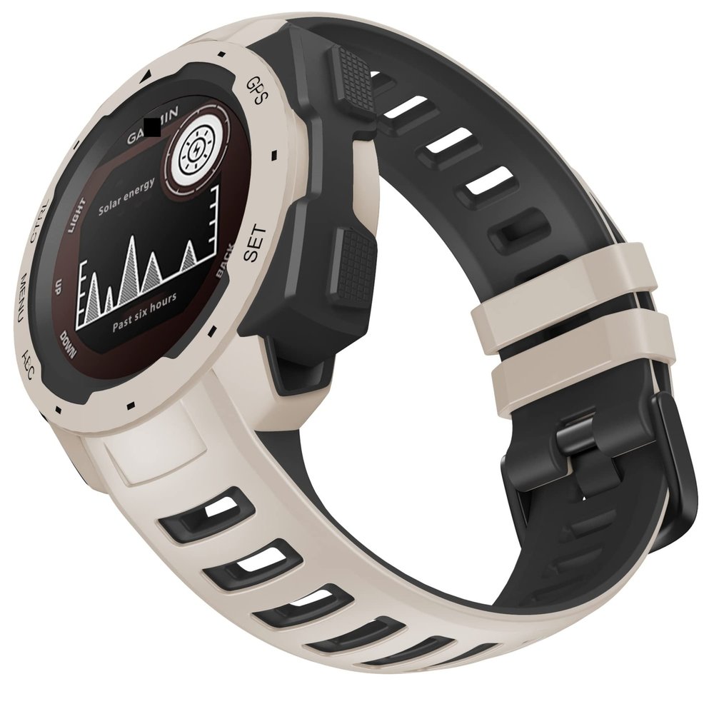 DFAMIN Sport Silicone Band for Garmin Instinct, 22 mm Replacement Watch Band, Esports/Tide/Solar, Agate
