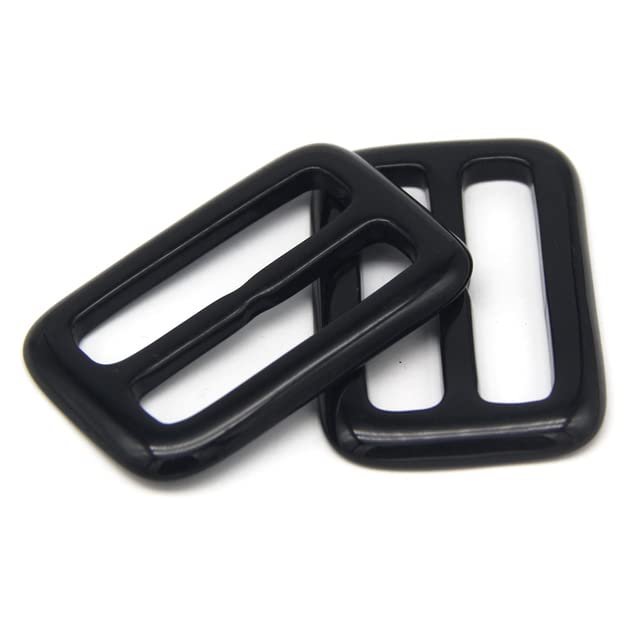 CEMELI 10 Large Black Resin Horn Buckles for Women's Coat Waist Belts and DIY Sewing