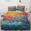 GEDAEUBA Wave Bedding Set 135 x 200 cm, Colorful Abstract Reversible Duvet Cover with Pillowcase view 1