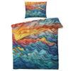GEDAEUBA Wave Bedding Set 135 x 200 cm, Colorful Abstract Reversible Duvet Cover with Pillowcase view 2