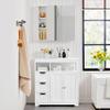 Yaheetech Bathroom Cabinet with 3 Drawers, 2 Doors, Open Shelf, White view 2