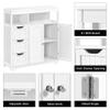 Yaheetech Bathroom Cabinet with 3 Drawers, 2 Doors, Open Shelf, White view 4