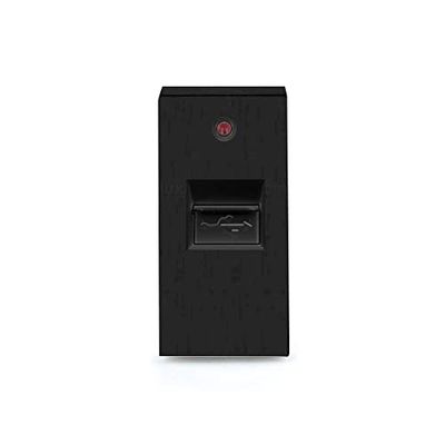 Luxus-Time KRONE Touch Light Switch, Glass Sensor, 2-Way, Schuko, USB, Black