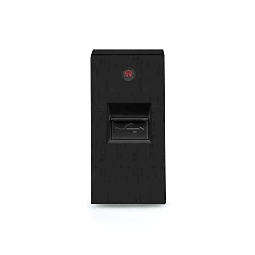 Luxus-Time KRONE Touch Light Switch, Glass Sensor, 2-Way, Schuko, USB, Black