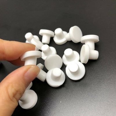 Round Silicone Rubber Hole Plug, White, 4.3 mm