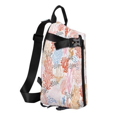 Santa Claus Anti-Theft Sling Backpack, Crossbody Shoulder Bag for Outdoor Sports, Travel & Hiking, Coral Reef