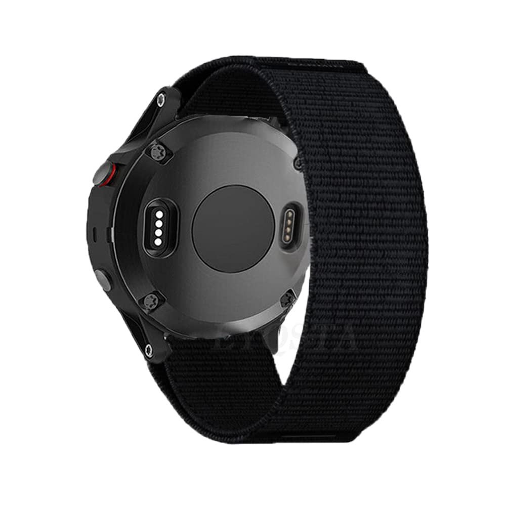 GANYUU Sport Nylon Band for Garmin Fenix 6, 6X Pro, 5X, 5 Plus, 3 HR Watch, Easy-Fit Smart Band, 26 mm/22 mm, 935/945, Agate