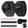 GANYUU Sport Nylon Band for Garmin Fenix 6, 6X Pro, 5X, 5 Plus, 3 HR Watch, Easy-Fit Smart Band, 26 mm/22 mm, 935/945, Agate view 2