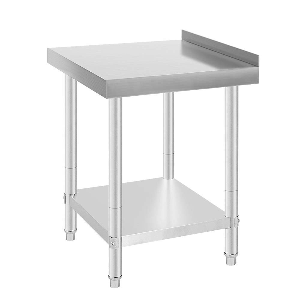 THINFAR Kitchen Work Table, Stainless Steel, Adjustable Feet, 61 x 61 x 90 cm