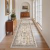 Madane Kitchen Runner, 5 x 17.8 cm, Rubber-Backed, Non-Slip, Vintage, Washable, Ultra-Thin (60 x 180 cm, Brown/Gold) view 1
